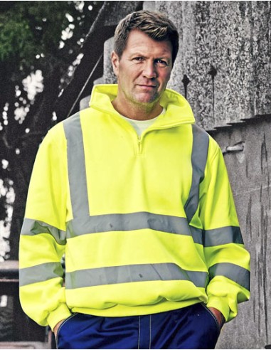 YOK-HVK06-Hi-Vis 1/4 Zip Sweatshirt